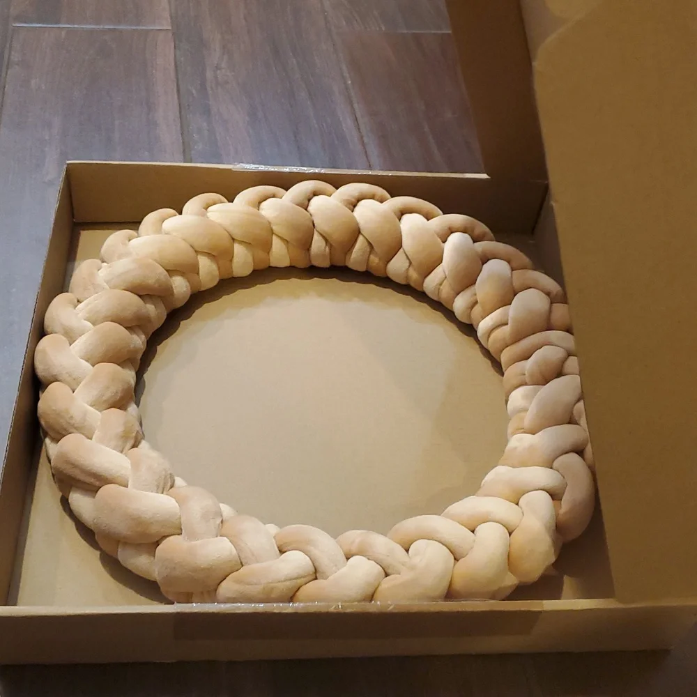 Braided Tan Wreath Velvet 14 Inch New In Original Box Khaki Color